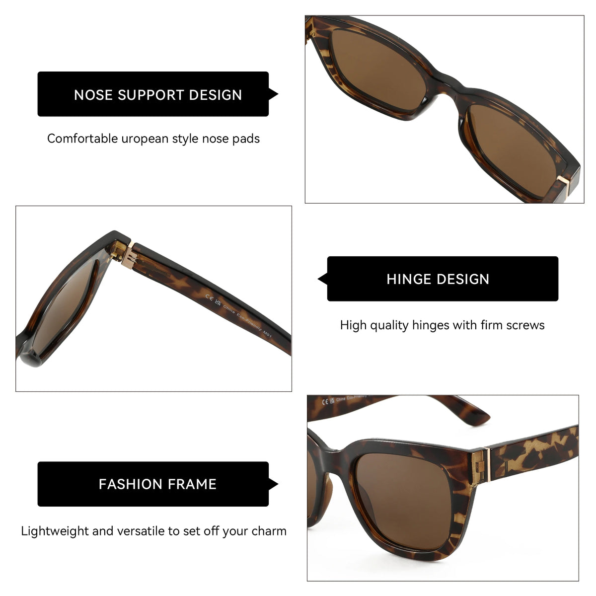 ZENOTTIC Square Polarized Sunglasses for Women UV400