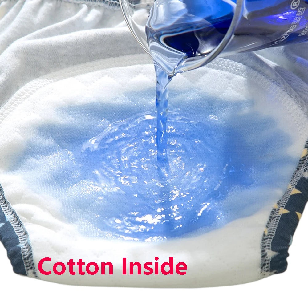 4PCS Reusable Cotton Baby Diapers for Potty Training