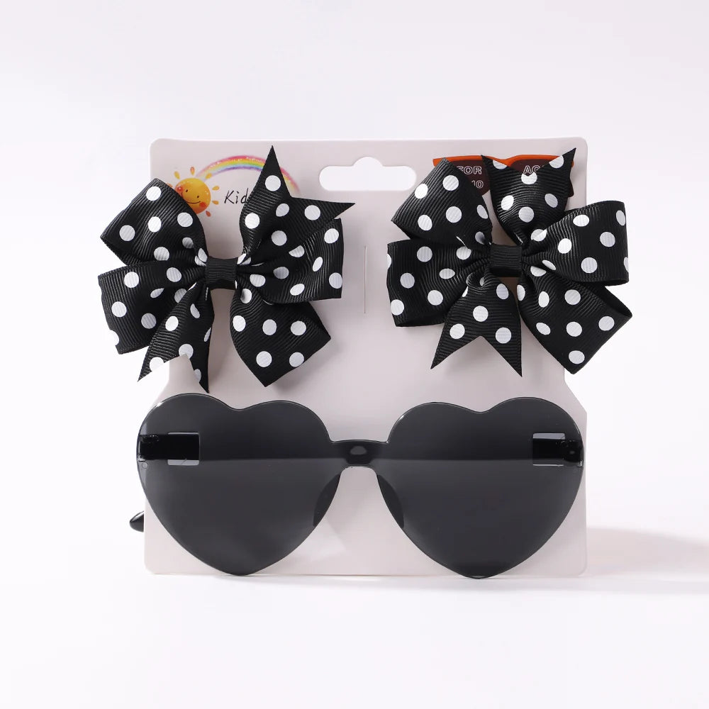 Solid Dot Hair Bows Clip for Baby Girls
