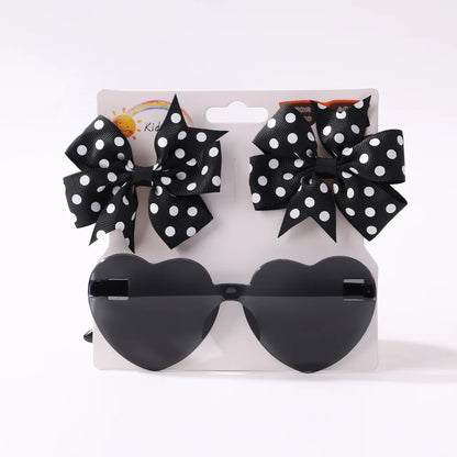 Solid Dot Hair Bows Clip for Baby Girls