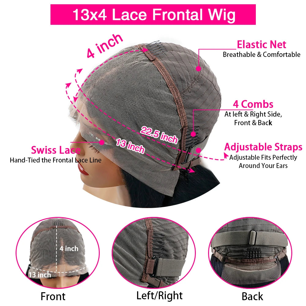 Chocolate Brown Body Wave HD Lace Front Wig 46 Inch