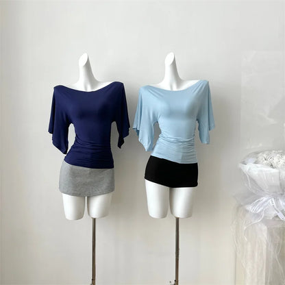Women's High Stretch Flare Sleeve Slim T-Shirt