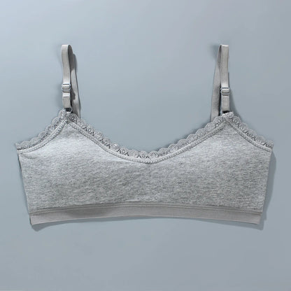 Girls Lace Training Bras Set Cotton Padded Daily Wear