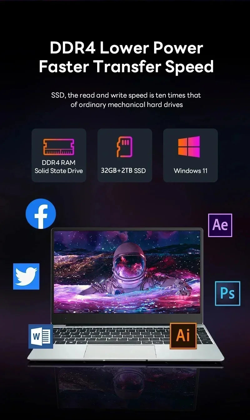Leno 14.1 Inch Intel Core i9 Gaming Laptop 32GB 2TB