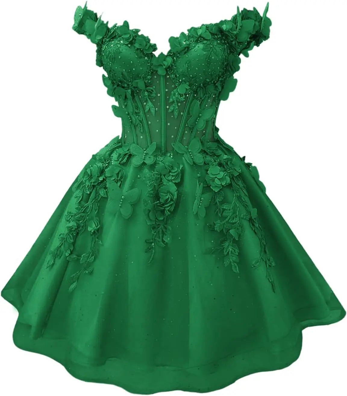 Butterfly Short Off Shoulder Prom Dress for Teens