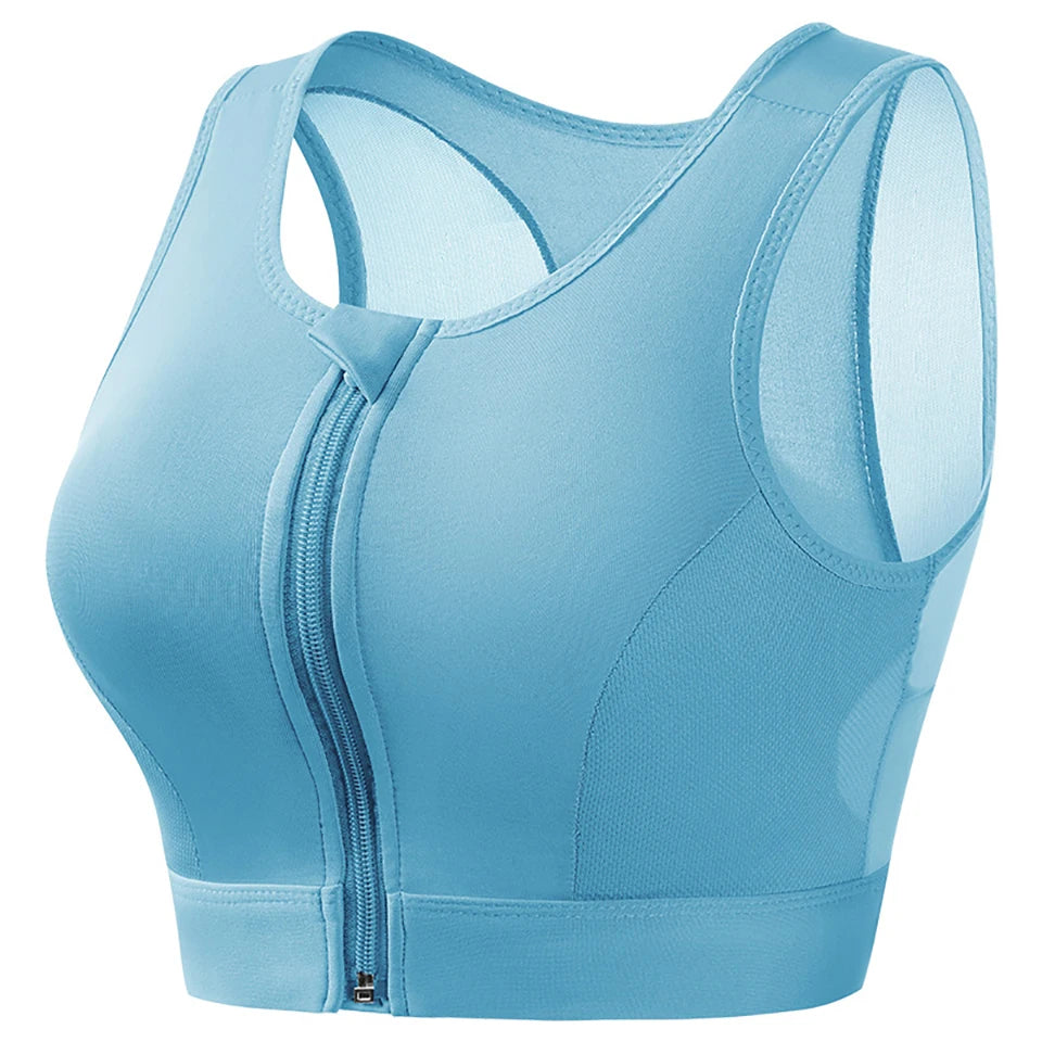 Plus Size Padded Front Closure Sports Bra for Women