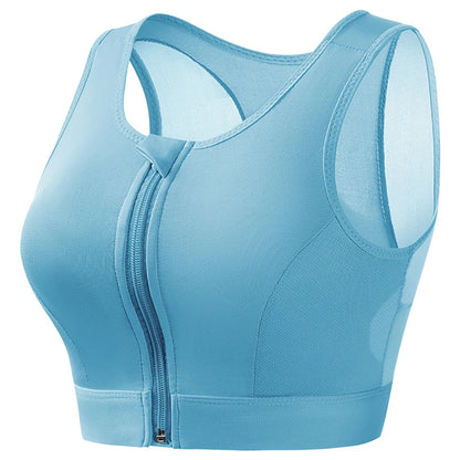 Plus Size Padded Front Closure Sports Bra for Women