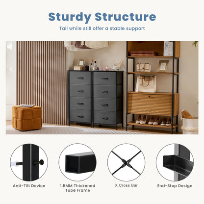 JHK Modern Morocco Dresser with 4 Fabric Drawers