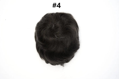 V Loop Silk Base Wavy Toupee for Men 8x10