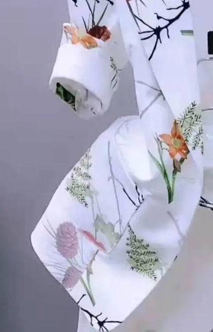 Women Printed Blazer Cardigan Short Jacket