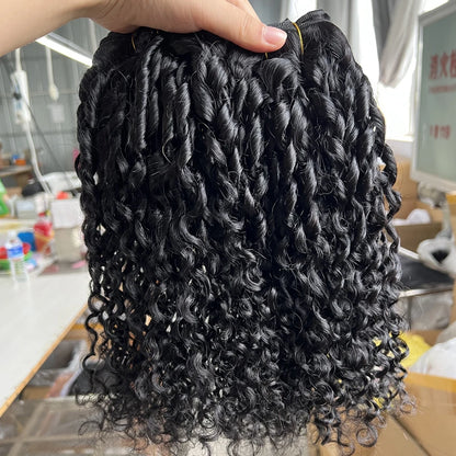 Brazilian Curly Human Hair Bundles Natural Color