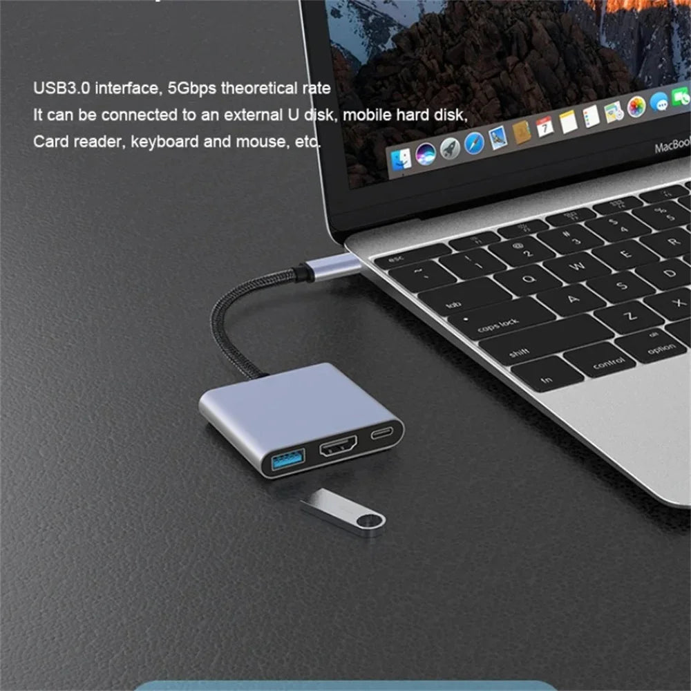 3-in-1 USB-C Hub with HDMI & USB 3.0