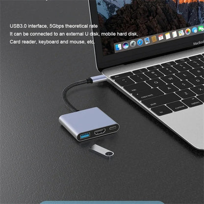 3-in-1 USB-C Hub with HDMI & USB 3.0