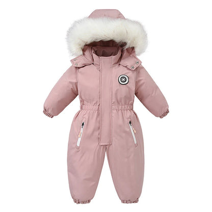 Children's Waterproof Hooded Ski Suit for Winter