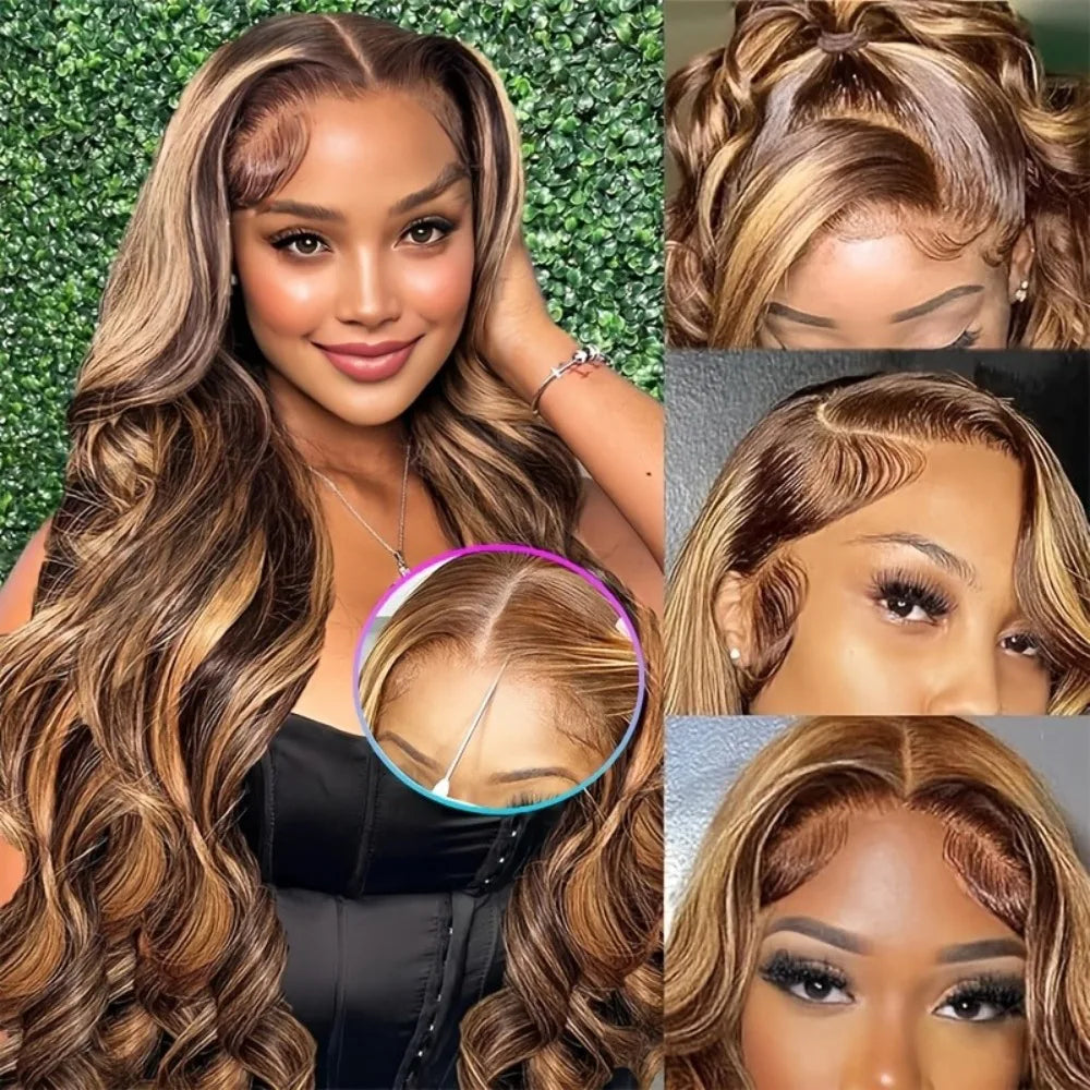 30 Inch Honey Blonde Ombre Lace Front Wig Human Hair