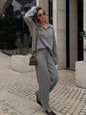 Knit Cardigan Pants Set for Women - Thick and Warm Outfit