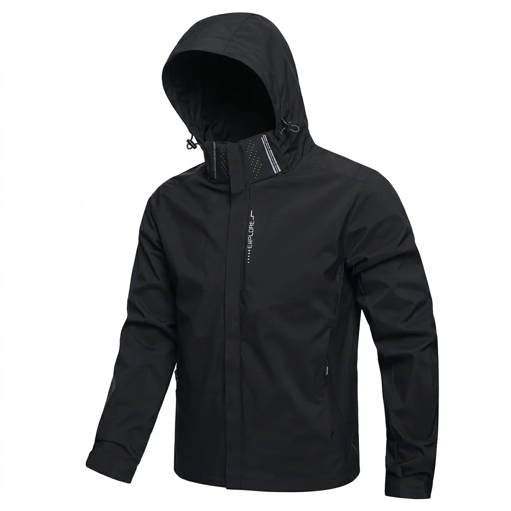 Men's Waterproof Windproof Hoodie Jacket for Outdoor Activities