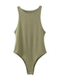 Summer Solid Sexy Bodycon Women Bodysuit Green Slim