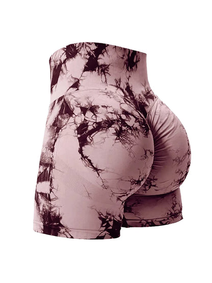 Tie Dye High Waist Gym Shorts for Women