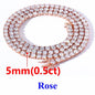 Moissanite Tennis Bracelet 2-6.5mm Rose Gold Silver