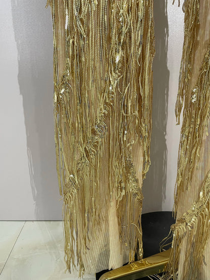 Sparkly Black Rhinestone Fringe Jumpsuit for Women