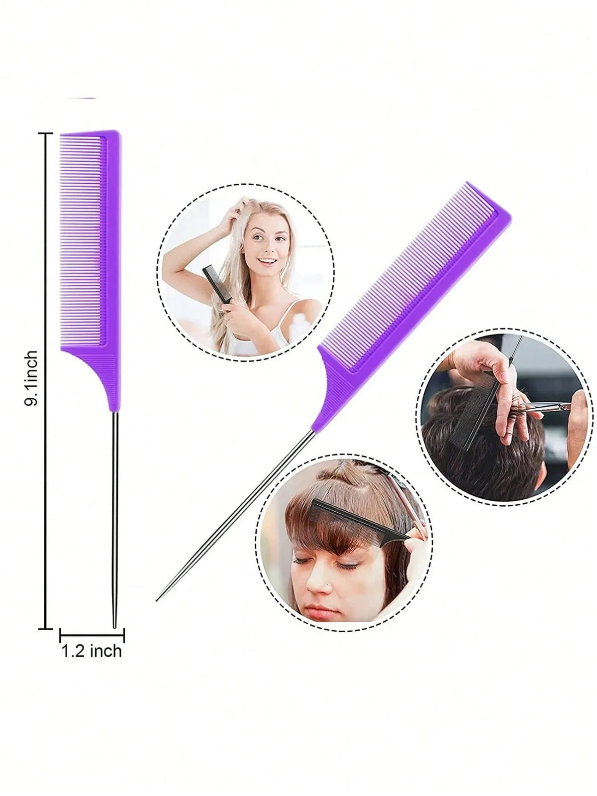 3pcs Styling Comb Set with Hair Brush and Edge Brush