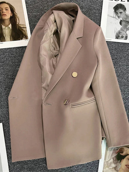 Elegant Women's Double Breasted Blazer Coat