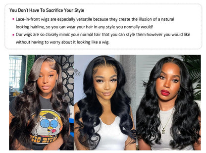 Body Wave Lace Front Wig Human Hair 200 Density