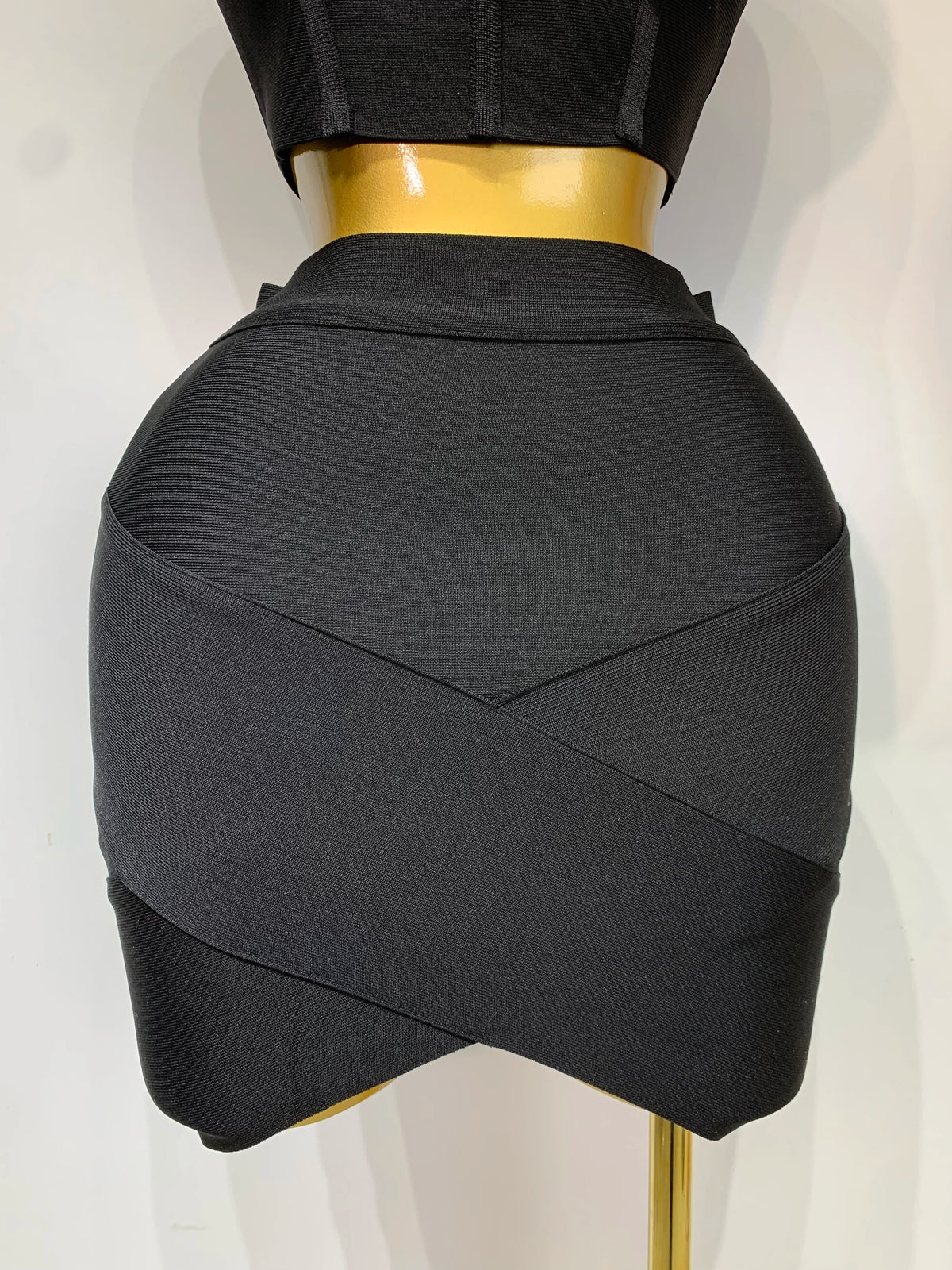 Women Bodycon Bandage Two Piece Set Black White
