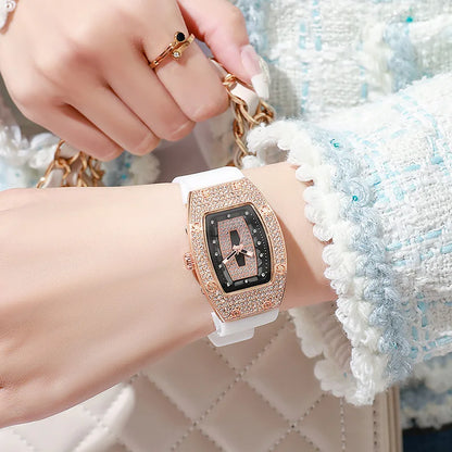 Women Silicone Jelly Quartz Tonneau Watch