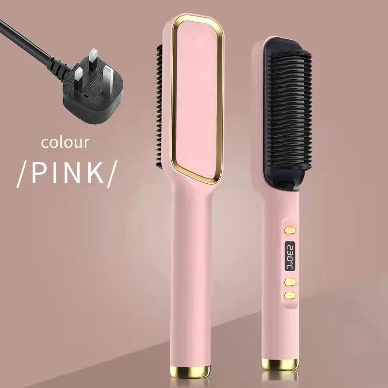 Electric Hot Comb Straight Hair Straightener Brush