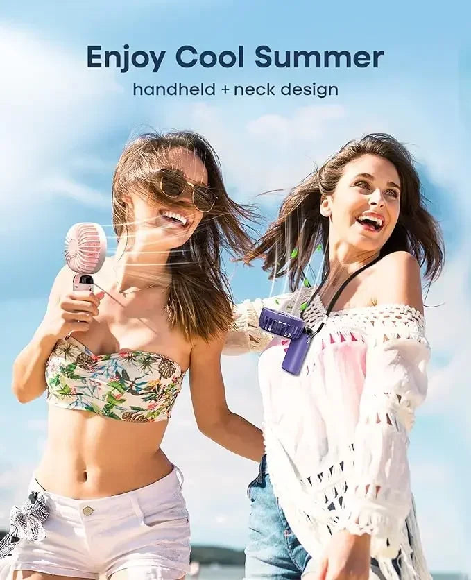 Portable Rechargeable Handheld Fan with LED Display
