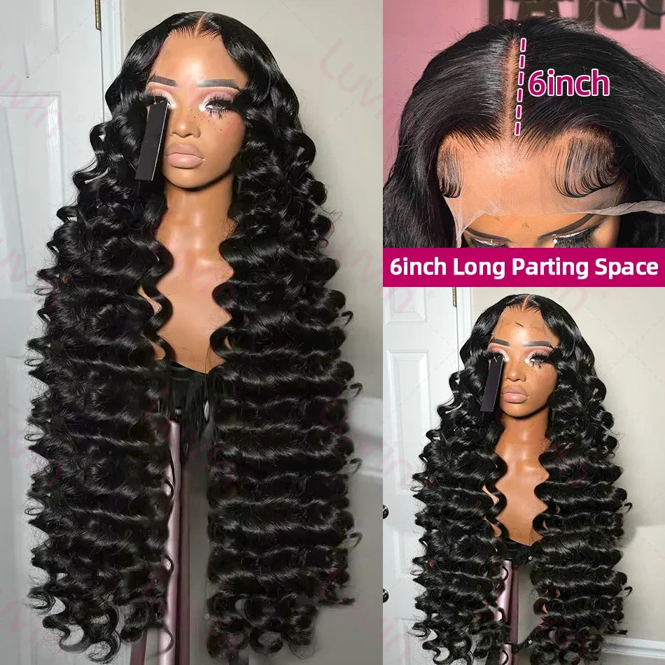 Loose Deep Lace Front Human Hair Wig 30 40 Inches