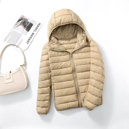 Women Hooded Puffer Jacket Plus Size Lightweight