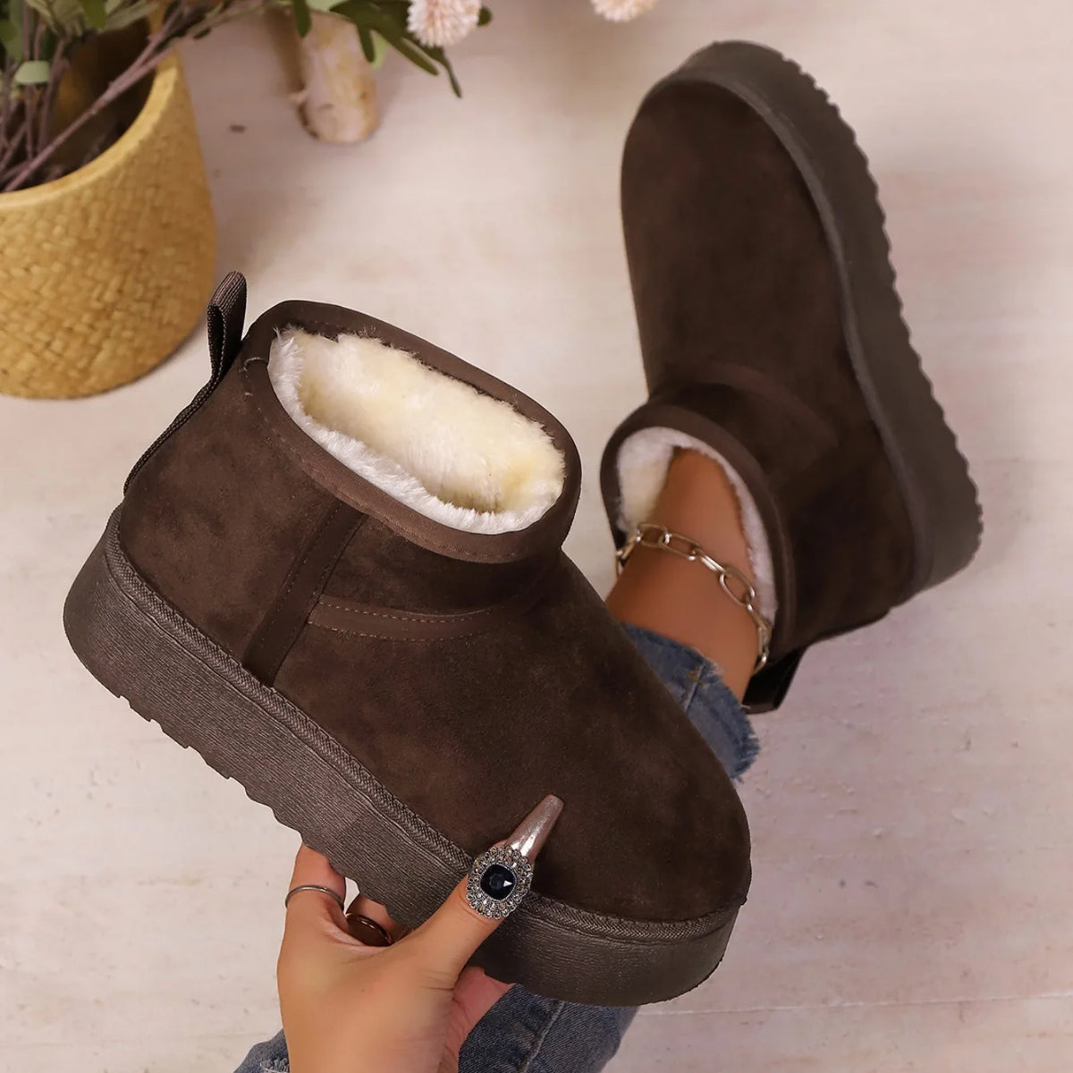 Sheepskin Wool Low-Cut Warm Comfortable Boots for Women