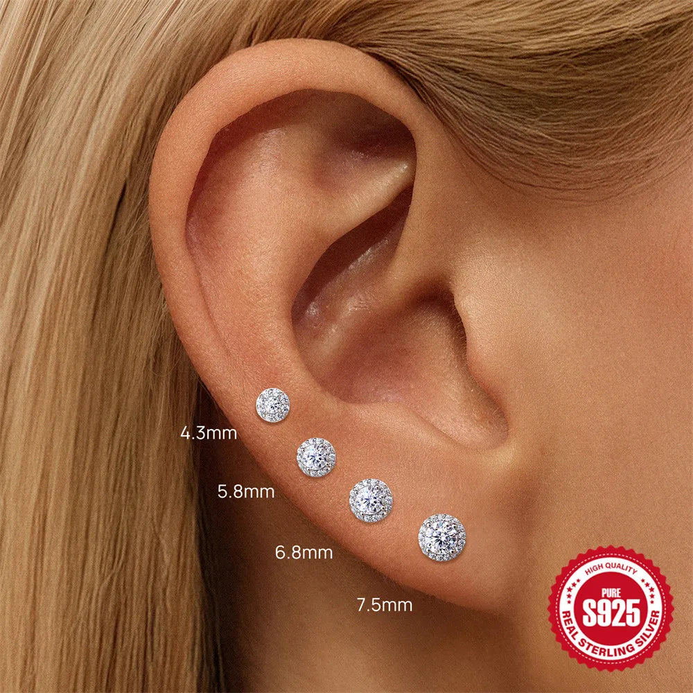 Canner Moissanite Stud Earrings 925 Sterling Silver