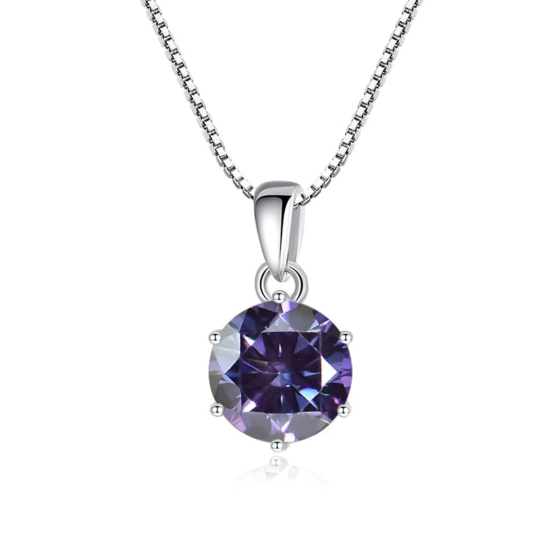 Moissanite Pendant Necklace 925 Sterling Silver Women