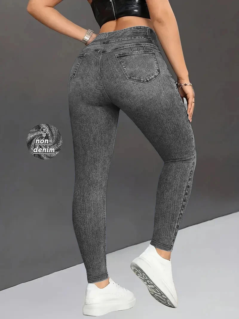 Women's Ankle-Length Elastic Leggings for Casual Wear