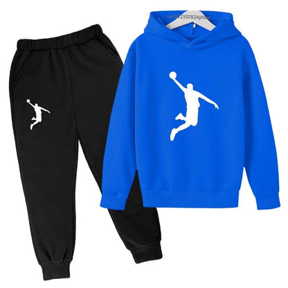 Kids Casual Hoodie and Pants Tracksuit Set