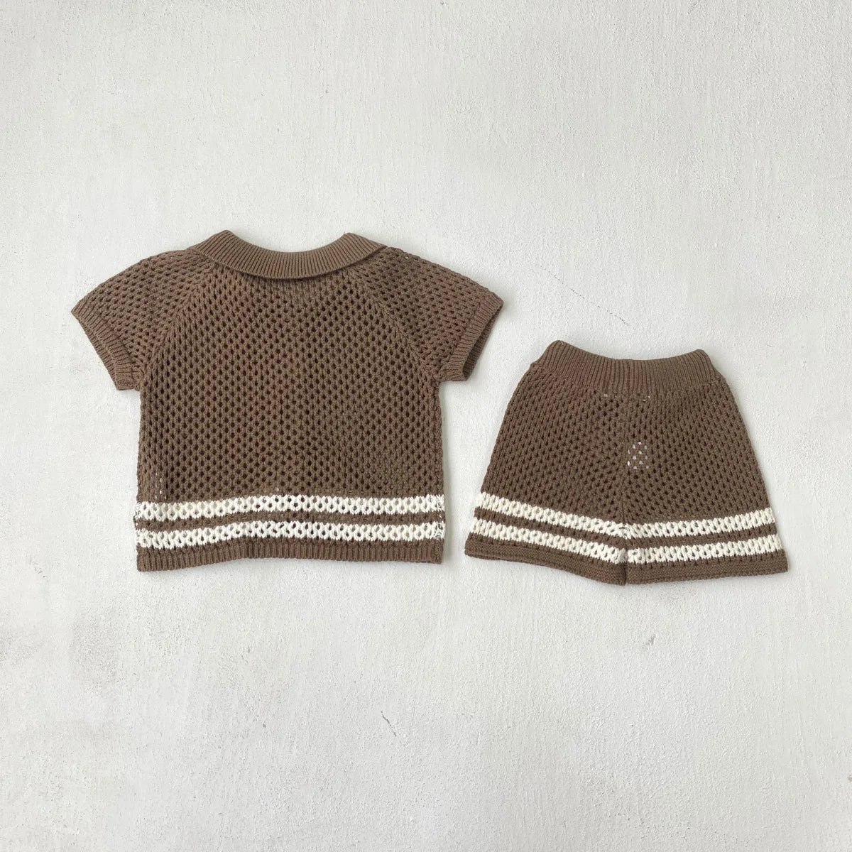 DGUKYM Summer Baby Knitted Sweater Cardigan Set