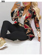 Paisley Butterfly Blazer Suit and Pants Set for Women