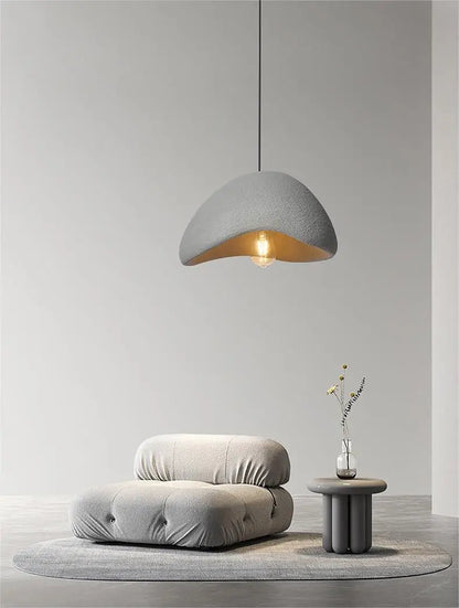 Nordic Wabi Sabi Pendant Lamp Brushed Nickel LED Chandelier