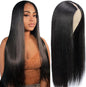 V Part Straight Human Hair Wig Remy Brazilian Natural Color