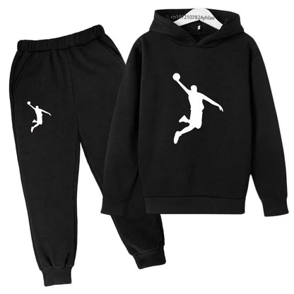 Kids Casual Hoodie and Pants Tracksuit Set