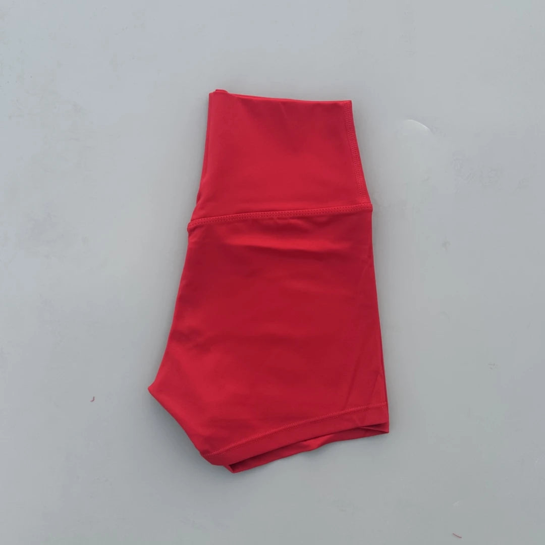 High Waist Yoga Shorts for Women in Solid Color