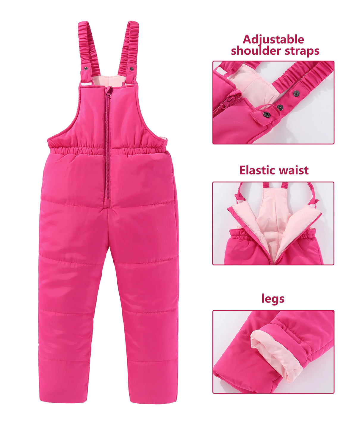 Kids Hooded Ski Suit Cotton Winter Outerwear
