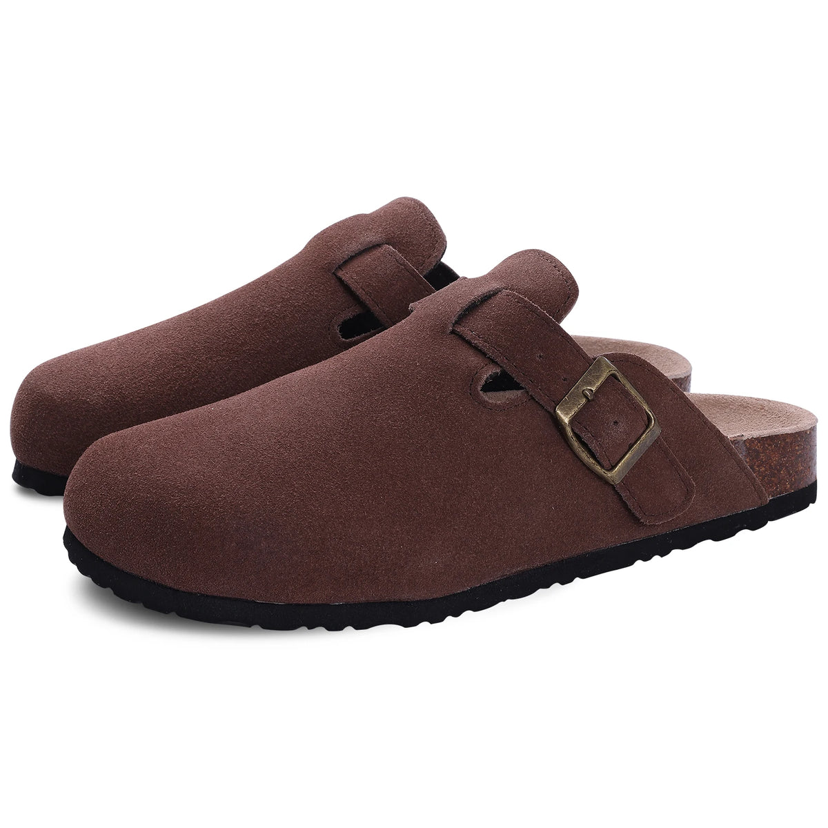 Comwarm Women's Suede Mules Slippers with Cork Insole