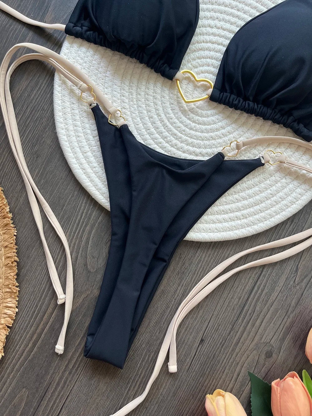 RUOTONSEPT Solid Color Bikini Set Women's Swimwear