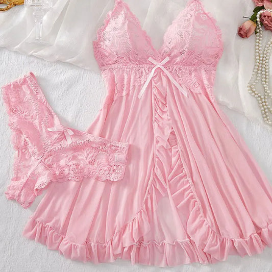Summer Lace Thong Set Women’s Sexy Pajamas