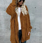 Winter Fleece Cardigan Jacket Women Hooded Outerwear